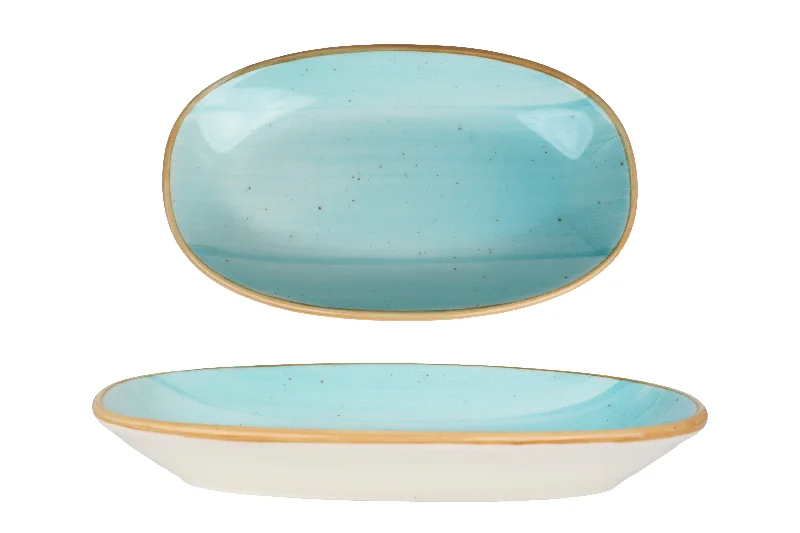 reusable porcelain serving plates for catering -Aqua service plate 19 cm