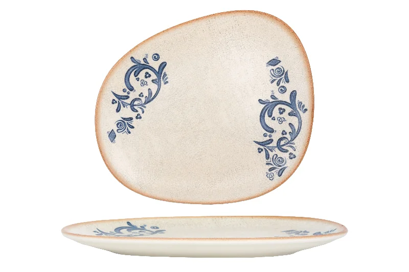 premium porcelain plates for casual dining -Viento Diner Plate 33 cm - Oval