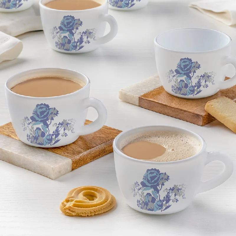 coffee mugs for couples -Larah by Borosil Blue Cascade Cup Set