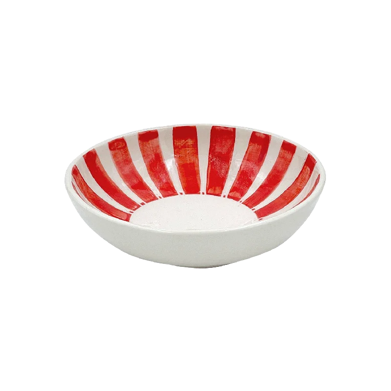 luxury bamboo cups for catering events -Red Stripes Peanut Bowl