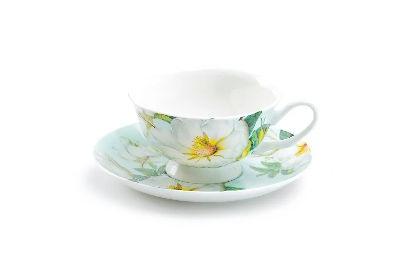 funny coffee mug -Magnolia Bone China Tea Cup and Saucer