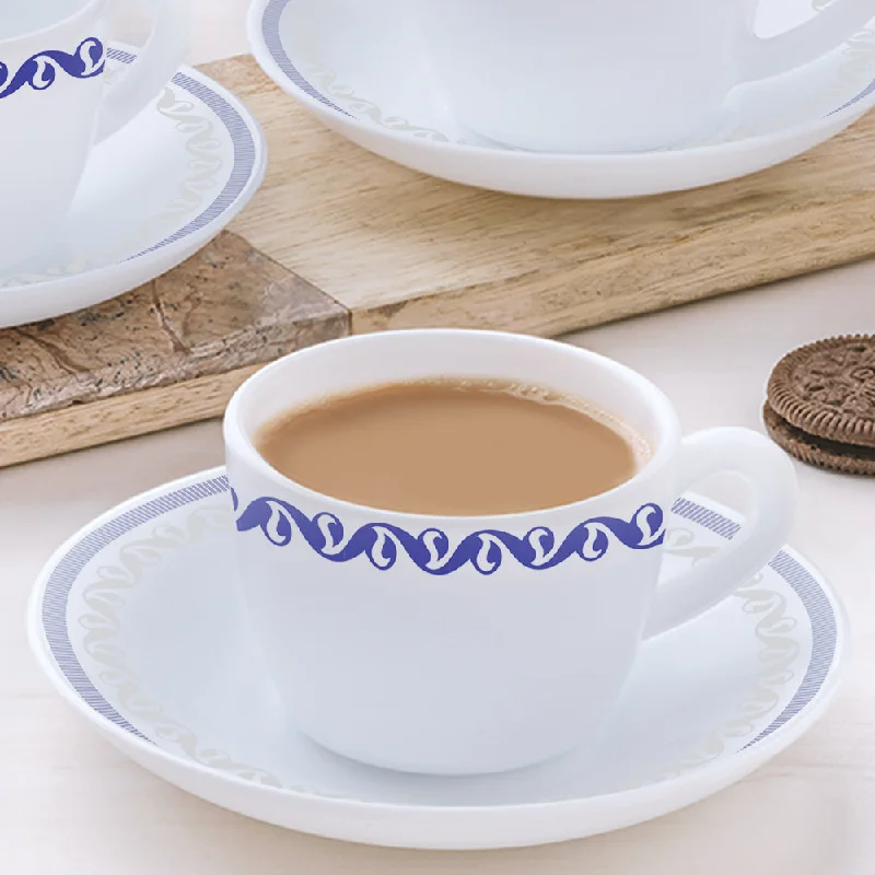 insulated cup for hot drinks -Larah by Borosil Jazzblue Cup n Saucer Set