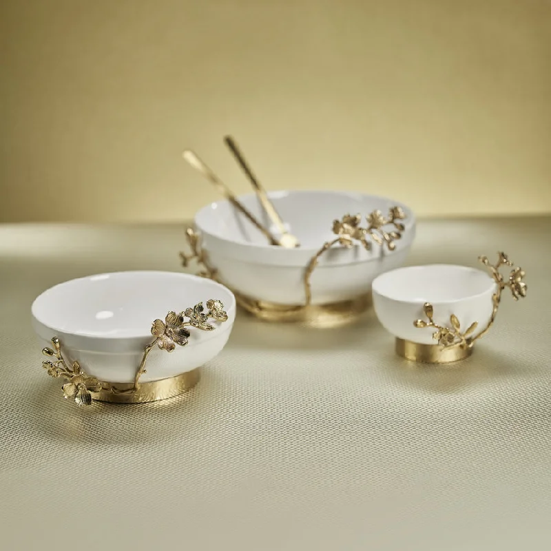 heavy-duty ceramic dinner plates for restaurants -Tavolo Ceramic Bowl w/Gold Floral Trim