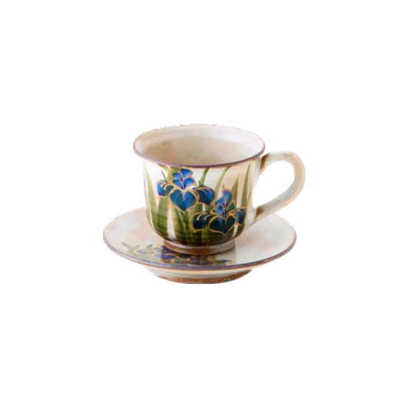 matte coffee mug -Cup & Saucer Set - Iris