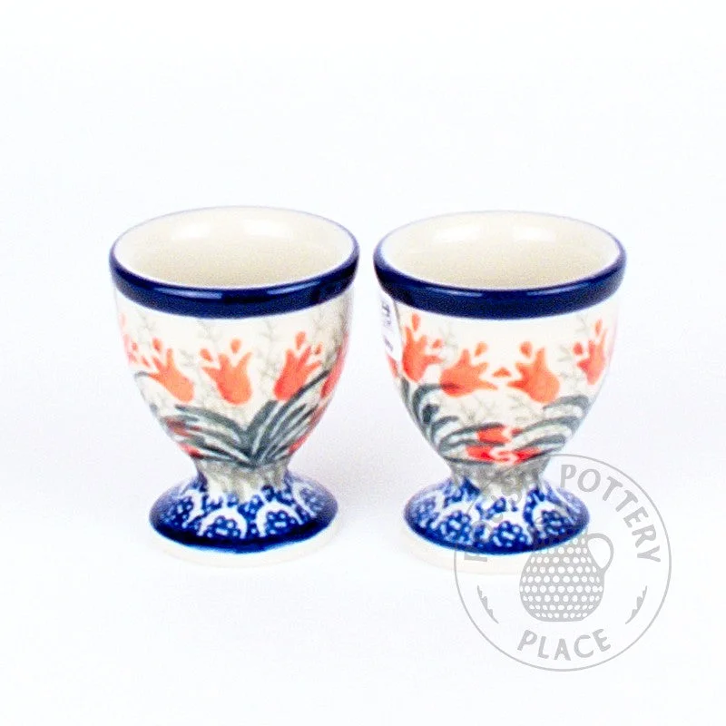 fun design tea mug -S/2 Egg Cups - Mauve Tulips