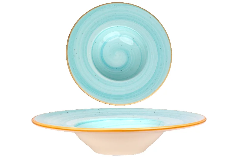 modern bamboo plates for daily use -Aqua pasta plate 28 cm (400cc)