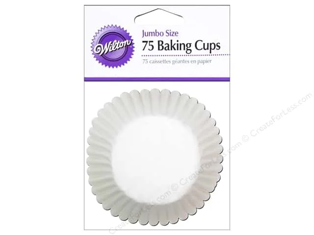 floral tea mug -Wilton Jumbo Baking Cups - 75 Count/White