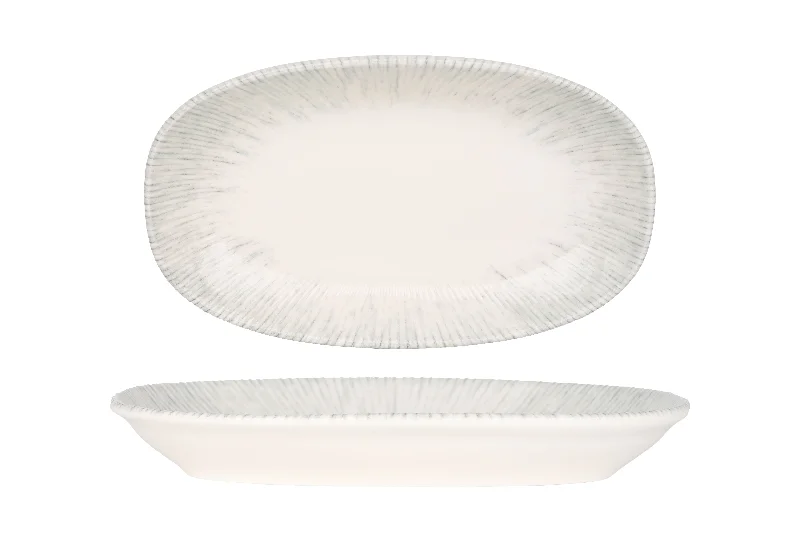 premium porcelain plates for formal dining -Iris Service Plate 29x17 cm