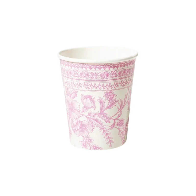 funny ceramic coffee mug -Pink Toile Paper Cups 10ct