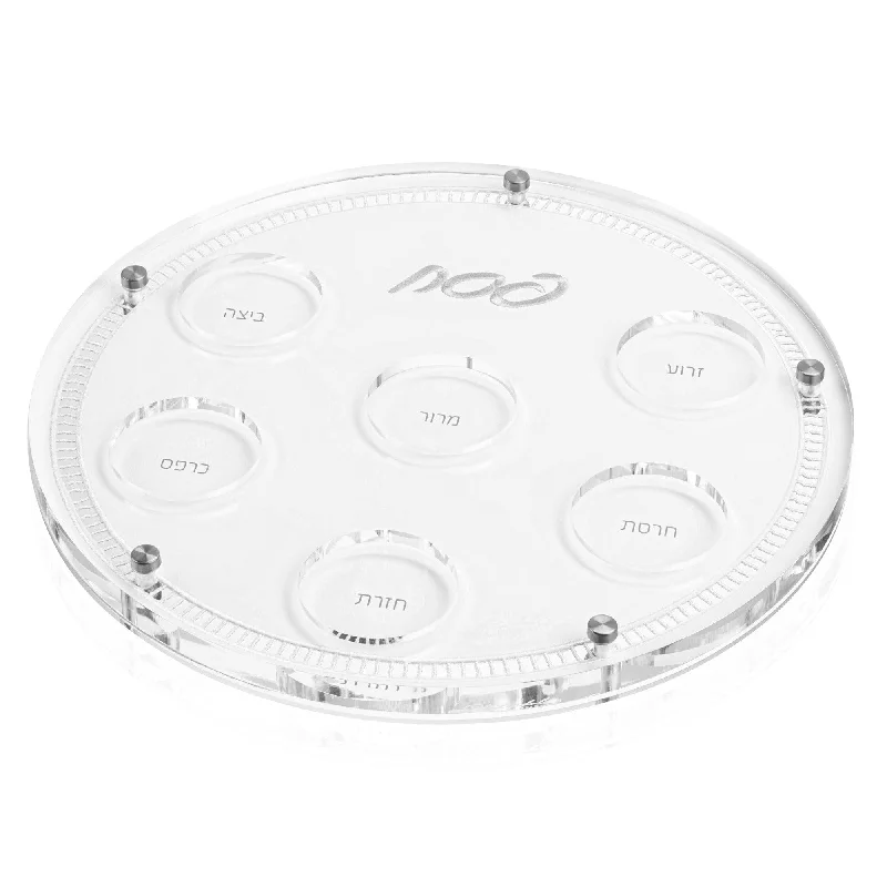 luxury bamboo serving bowls for formal events -Hemstitch Seder Plate