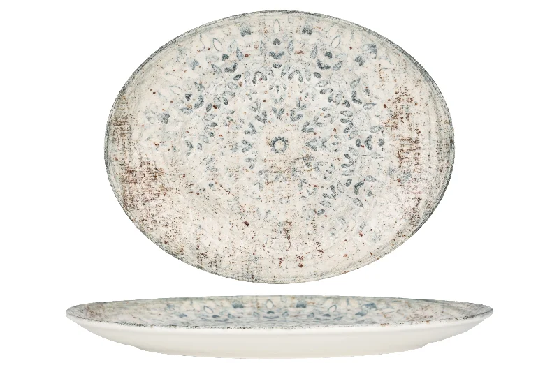 modern porcelain serving platters for parties -Fade Service Plate 36 cm - oval