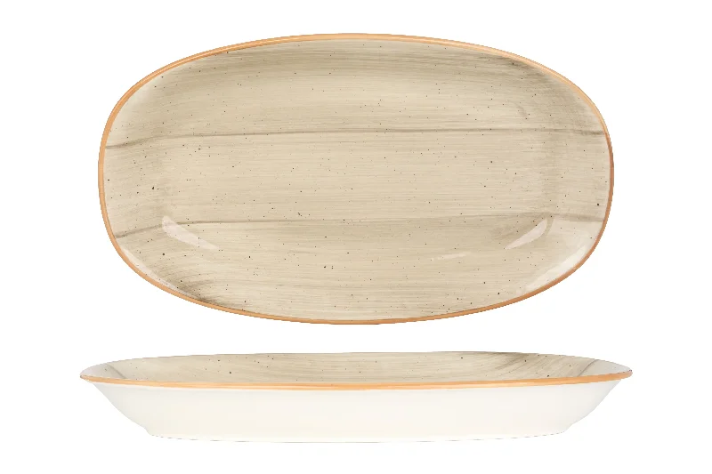 eco-friendly bamboo dinnerware for restaurants -Aura Terrain Service Plate 34x19 cm