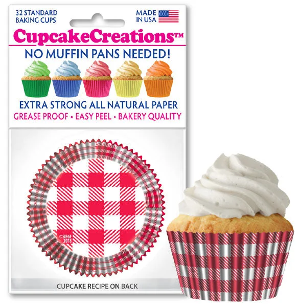 premium coffee mug -Red & White Plaid Grease Proof Cupcake Liners 32 Pack