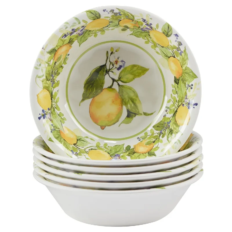 stylish bamboo dinner plates for special events -Certified International Lemon Zest Melamine All Purpose Bowls (Set of 6)