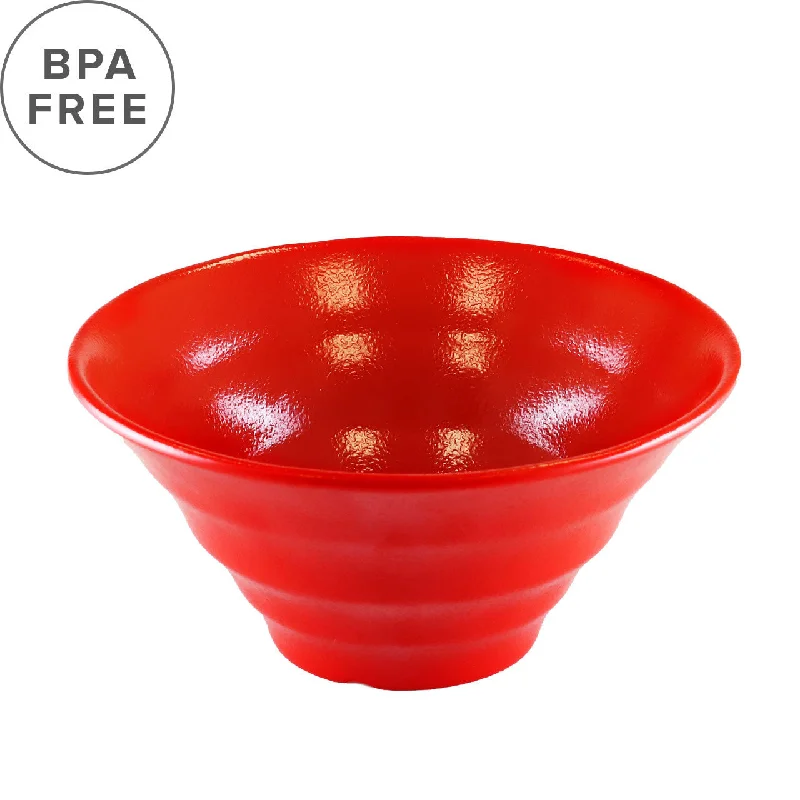 premium porcelain plates for formal dining -Melamine Red Grainy Noodle Bowl 57 fl oz / 8.7" dia