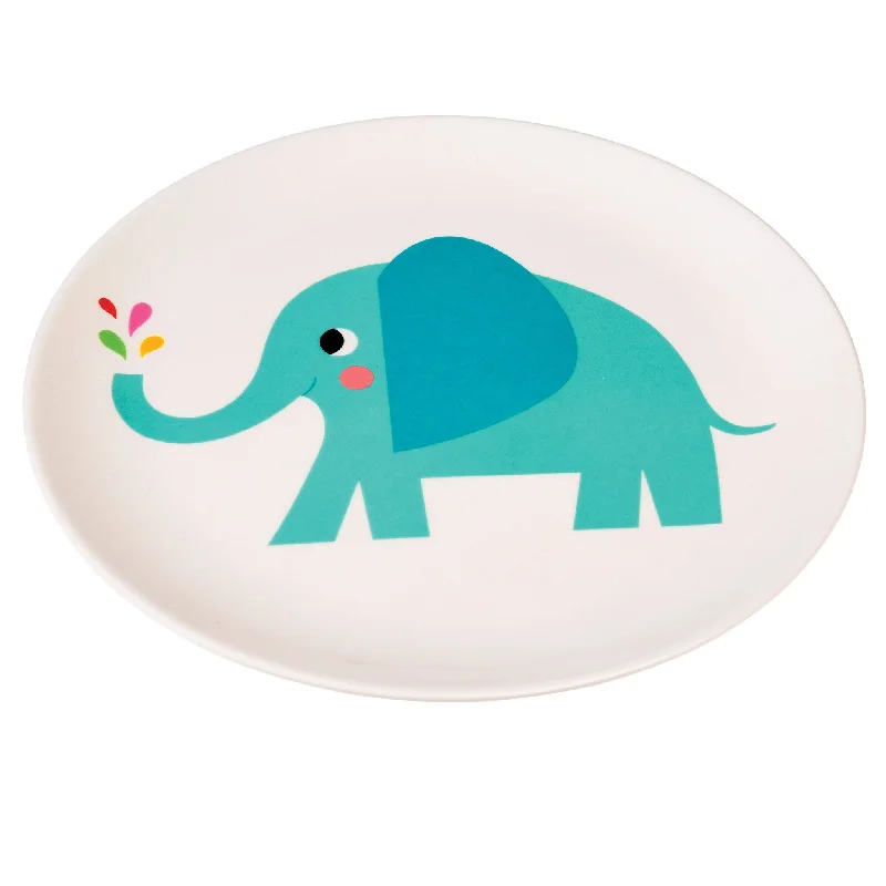 modern bamboo plates for catering events -Rex Elvis the Elephant Melamine Plate