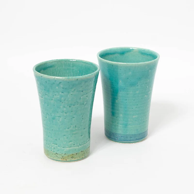 black ceramic coffee mug -A Pair of Tall Cups Turquoise (Set of Two)