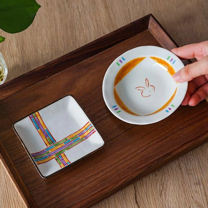 personalized bamboo dinnerware for gifts -Japanese Handcrafted Ceramic Appetizer Plates