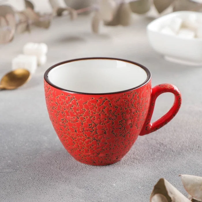 plain white tea mug -Red Porcelain Espresso Cup 3 FL OZ | 75 ML