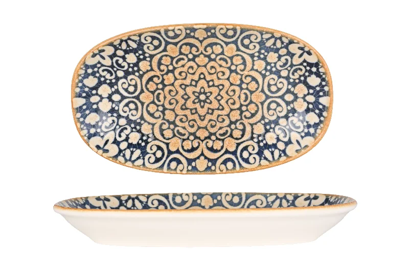 personalized porcelain dinner plates for special occasions -Alhambra Oval Service Plate 24x14 cm