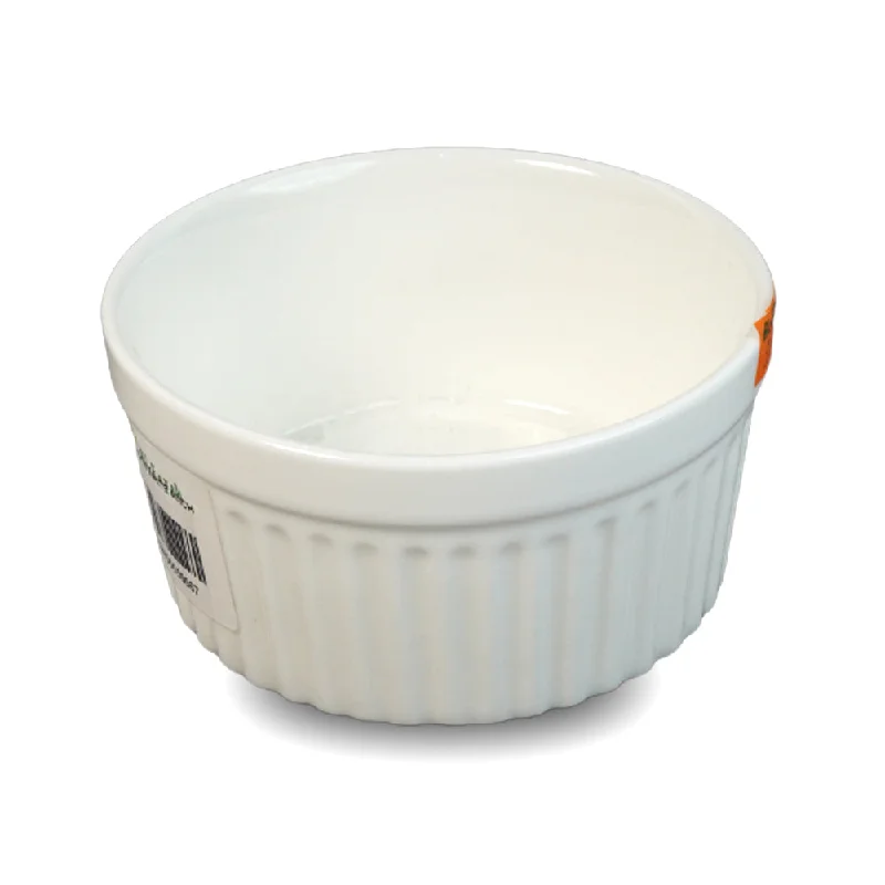 reusable glass plates for outdoor parties -BOWL RAMEKIN IR WHITE 4 INCH