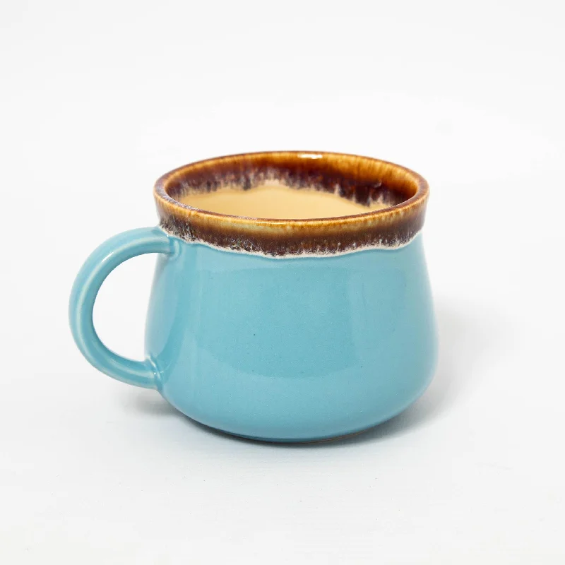 holiday coffee mug -Cup with Spoon - Lake Blue