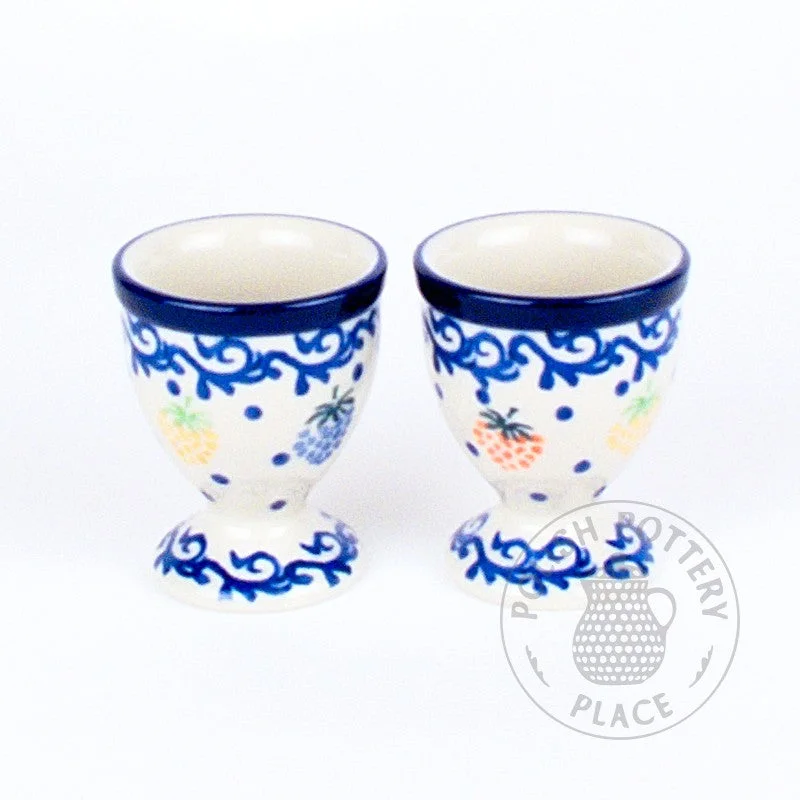 handmade tea mug -S/2 Egg Cups - Polish Pottery