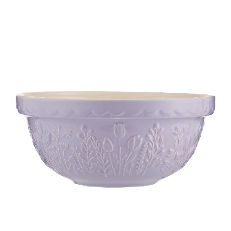 eco-friendly bamboo dinnerware for restaurants -Mason Cash In The Meadow Tulip Mixing Bowl 24cm - 2L Lilac