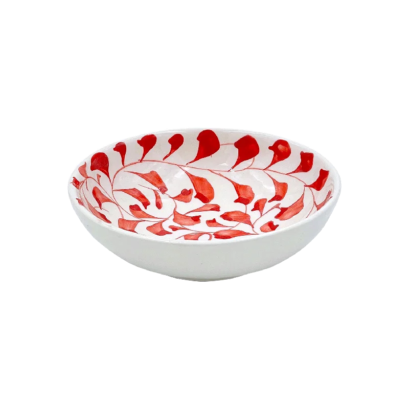 premium melamine plates for catering events -Red Scroll Peanut Bowl