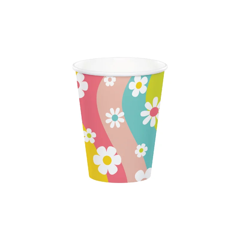 elegant coffee mug -Flower Power Paper Cups 8ct