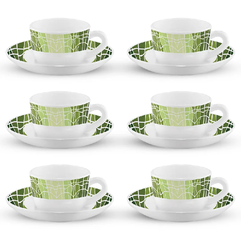 trendy coffee mug -Larah by Borosil Beryl Cup n Saucers Set