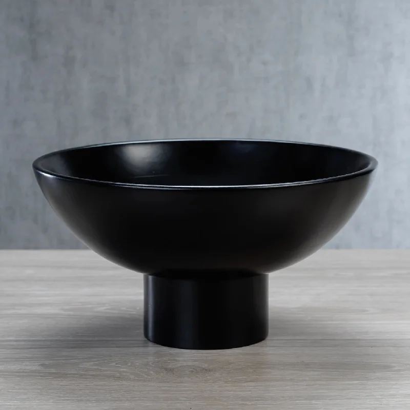 reusable bamboo serving trays for special occasions -Côte d'Ivoire Mango Wood Bowl - Black