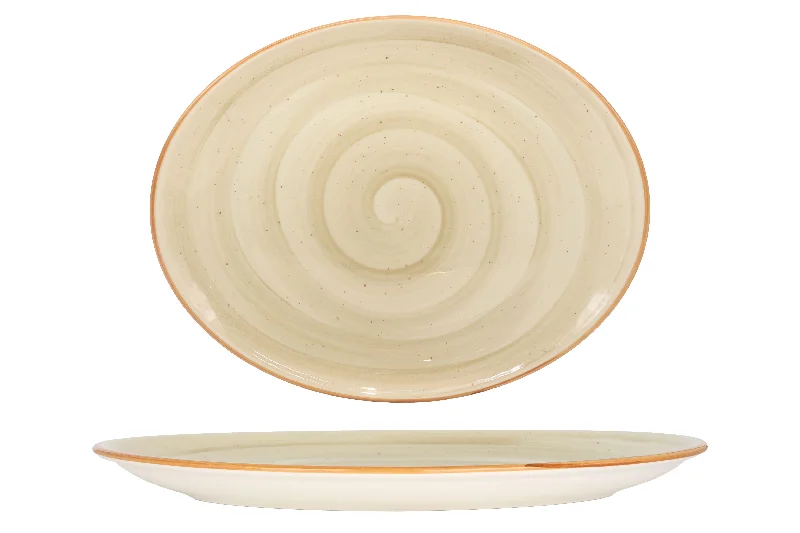 premium porcelain dinnerware sets for holidays -Aura Terrain Service Plate 36x28 cm