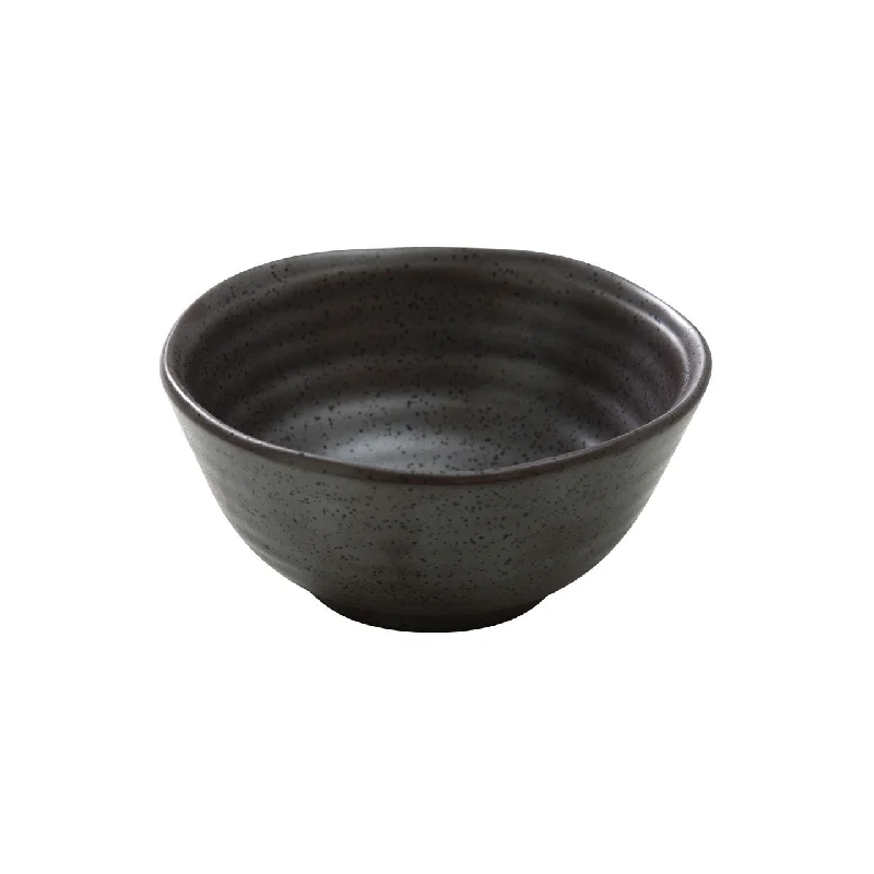 luxury bamboo serving bowls for formal events -Metallic Grey Black Speckled Soup Bowl 8 fl oz / 4.5" dia