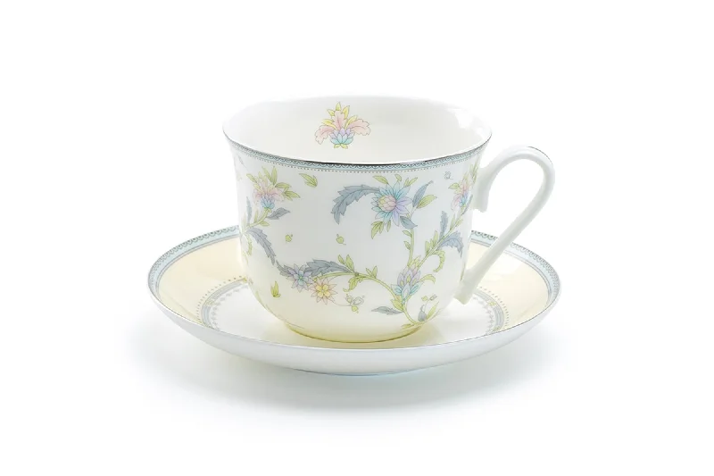 floral tea mug -Lotus Garden Bone China Breakfast Jumbo Cup and Saucer