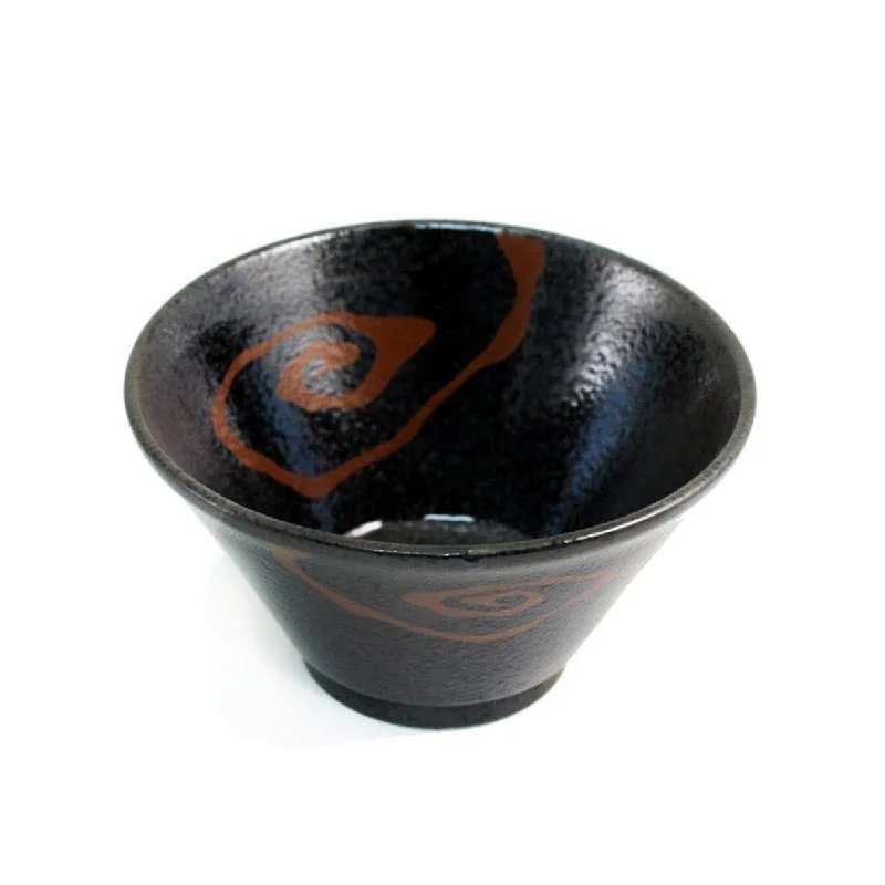 luxury bamboo cups for catering events -Black Noodle Bowl with Red Design 41 fl oz / 7.5" dia