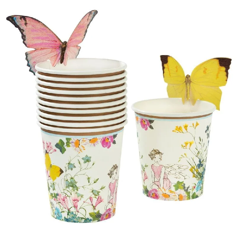 coffee cup with cute design -Floral Fairy Butterfly Cups 12ct