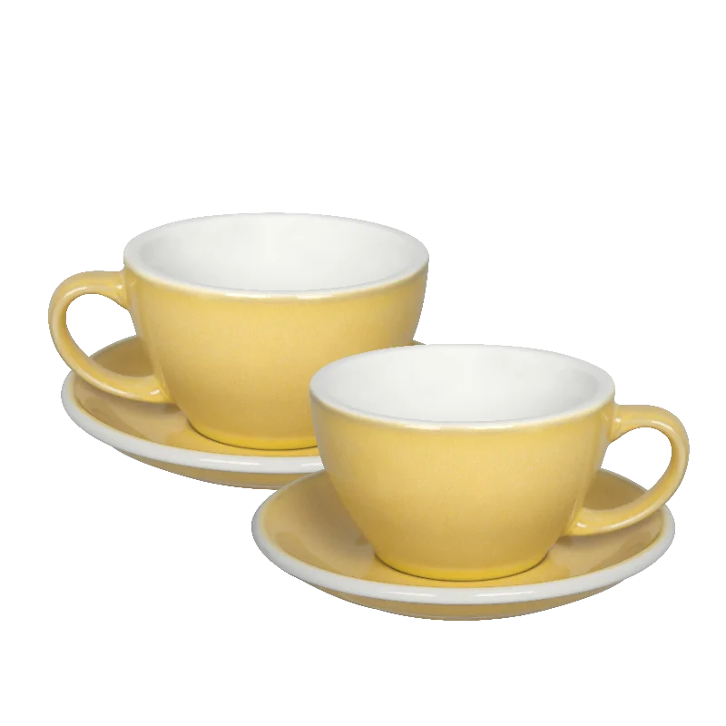 insulated tea mug -Set of 2 300ml Cafe Latte Cup & Saucer