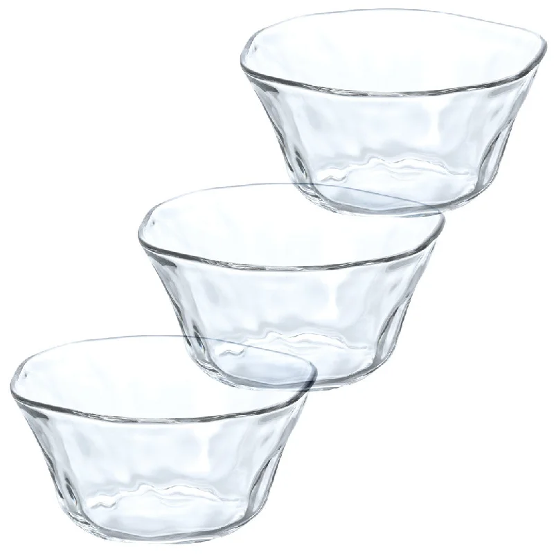 eco-friendly bamboo drinkware for outdoor events -Organic Shaped Glass Salad Bowl 27 fl oz / 6.5" dia (Set of 3)