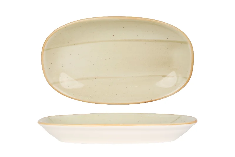 luxury bamboo dinner plates for holiday meals -Aura Terrain Service Plate 24x14 cm