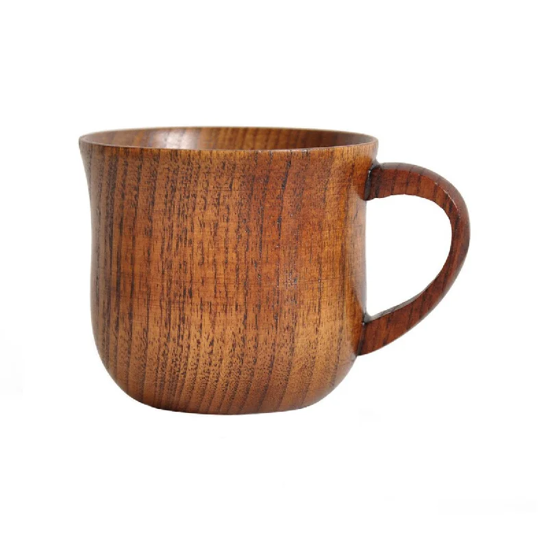 large ceramic coffee mug -Solid Wood Tea Cup