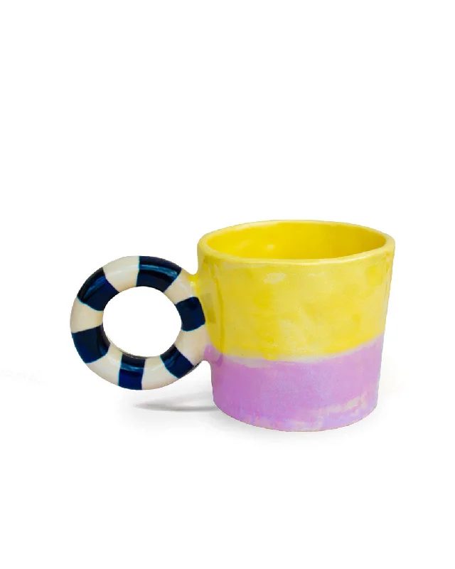 hot coffee mug -Circle cup - pink & yellow gradient