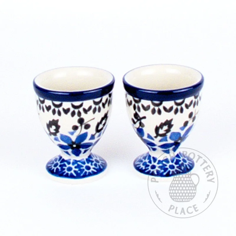 large glass coffee mug -S/2 Egg Cups - Polish Pottery