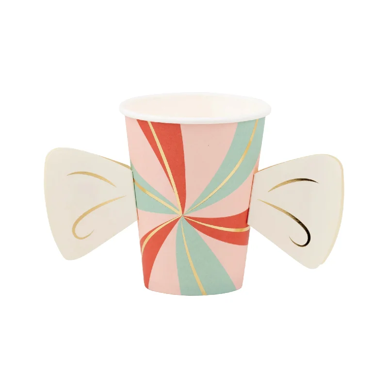 hand-painted coffee mug -Candy Cane Lane Peppermint Paper Cups 8ct