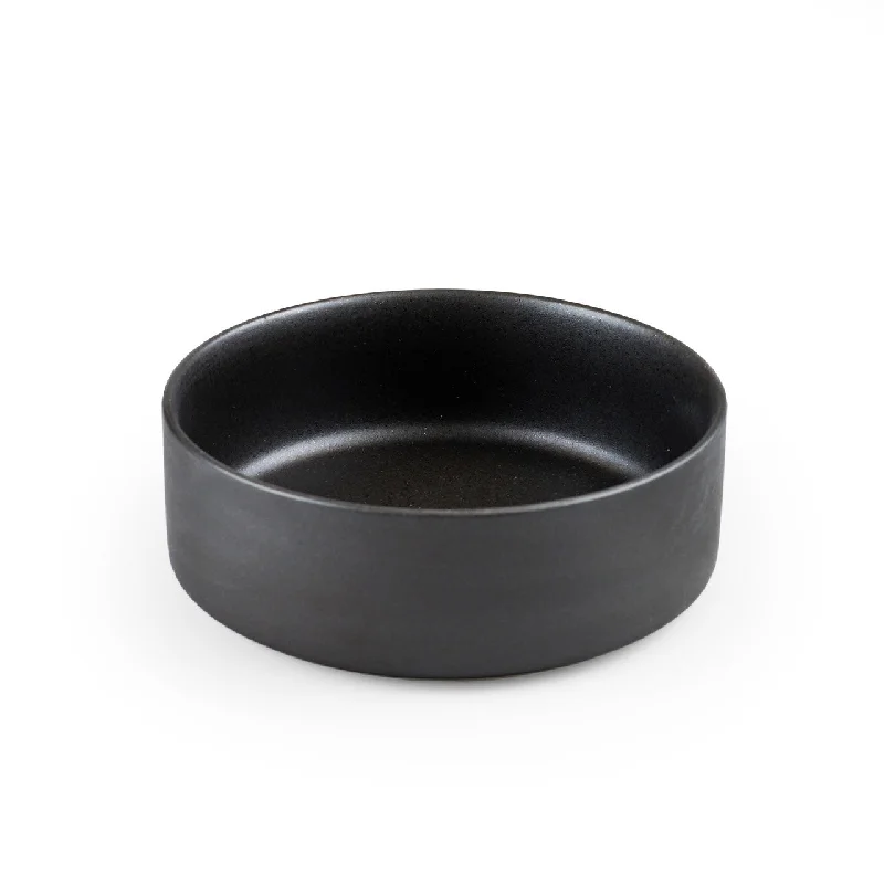 luxury porcelain dinnerware sets for weddings -Matte Black Stackable Bowl 29 fl oz / 6.3" dia