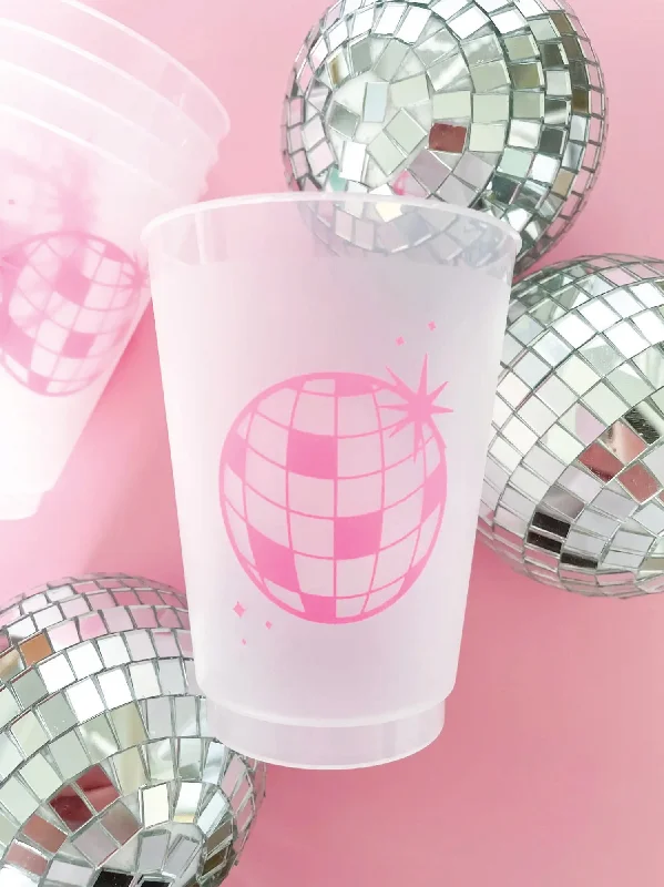 premium travel mug -Disco Ball Frosted Plastic Cups 6ct