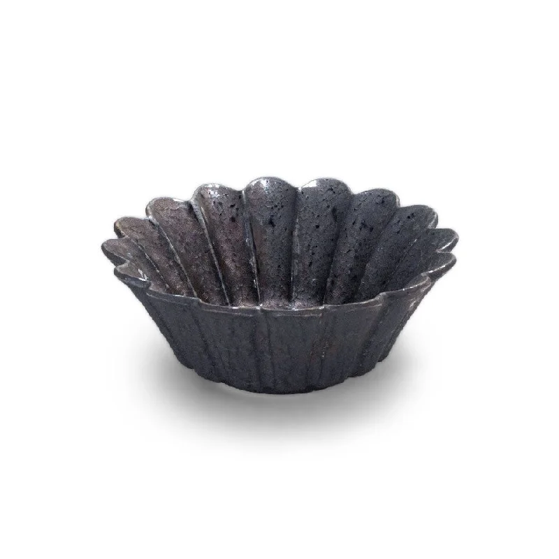 elegant ceramic plates for fine dining -Kinkessho Bronze Flower Shaped Kobachi Bowl 10 fl oz / 5.6" dia