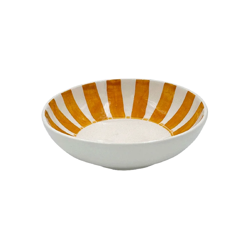 kids dinnerware sets with cartoon themes -Yellow Stripes Peanut Bowl