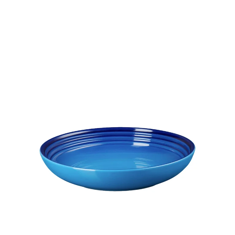 reusable bamboo plates for holiday events -Le Creuset Stoneware Pasta Bowl 22cm Azure Blue