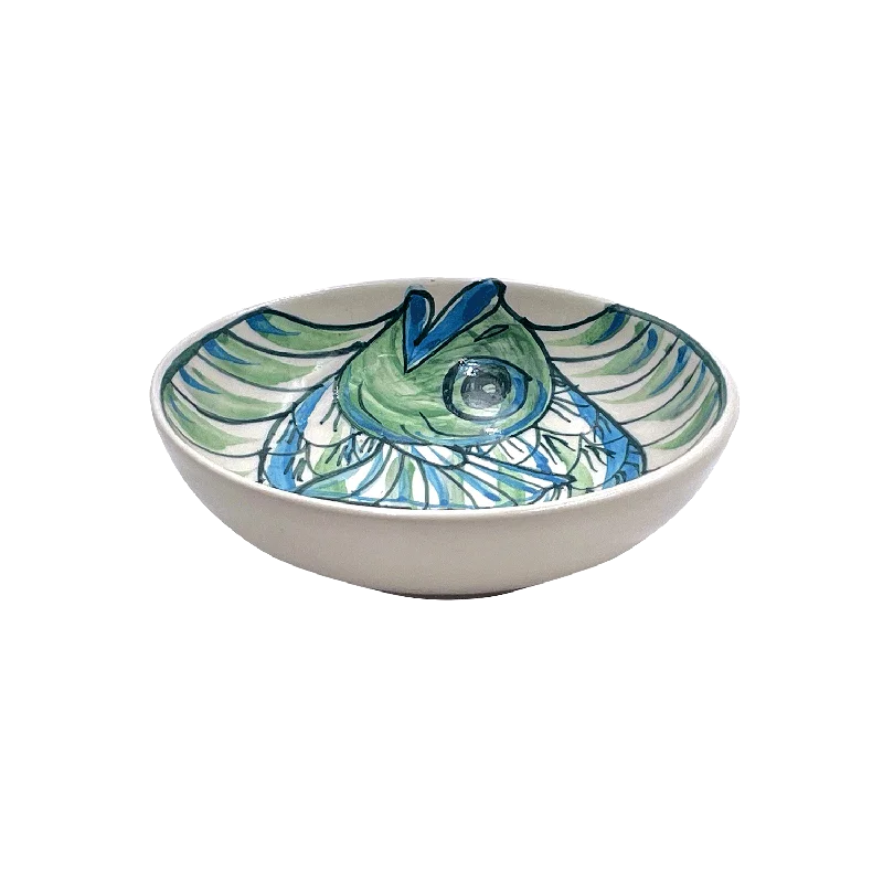 modern porcelain serving platters for parties -Green Romina Fish Peanut Bowl